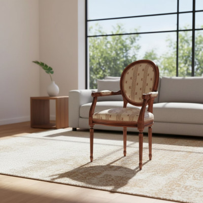 Chaise avec accoudoir Fauteuil de salle à manger en bois fauteuil design meubles beige