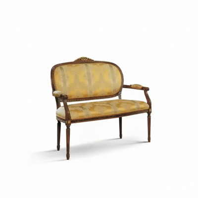 Banquette classique en jaune tabouret rétro Salon de luxe Design nouveau