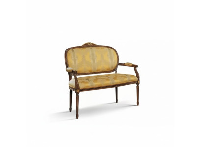 Banquette classique en jaune tabouret rétro Salon de luxe Design nouveau
