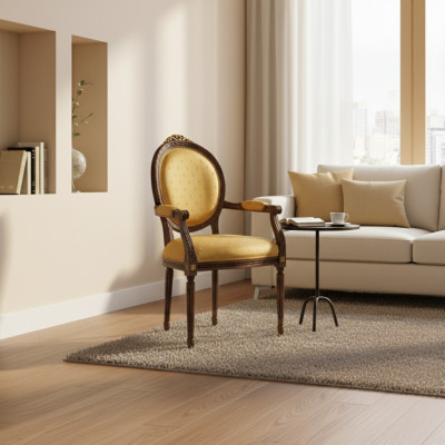 Chaise classique Chaise à accoudoirs Chaise en bois Chaise de salle à manger Mobilier de luxe en bois neuf