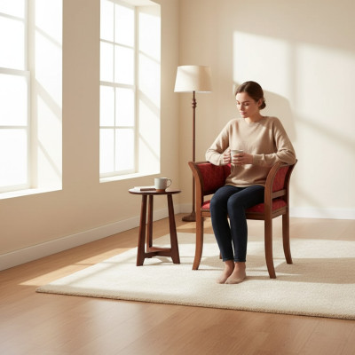 Salle à manger Chaise en bois avec accoudoirs Design classique et moderne Siège rembourré
