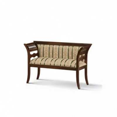 Banc rembourré designer salon beige mobilier de siège classique neuf de luxe