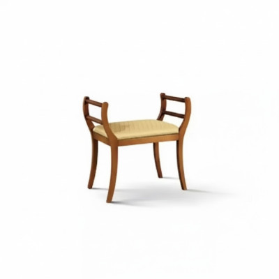 Banc en bois massif Assise rembourrée Marron Meubles de salon Style Classique Neuf