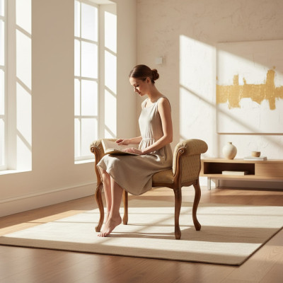 Mobilier tabouret Beige Banc Siège de designer mobilier de siège banc rembourré bancs