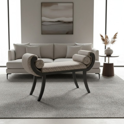 Banc classique Tissu Meubles de salon Meubles de siège Gris neuf