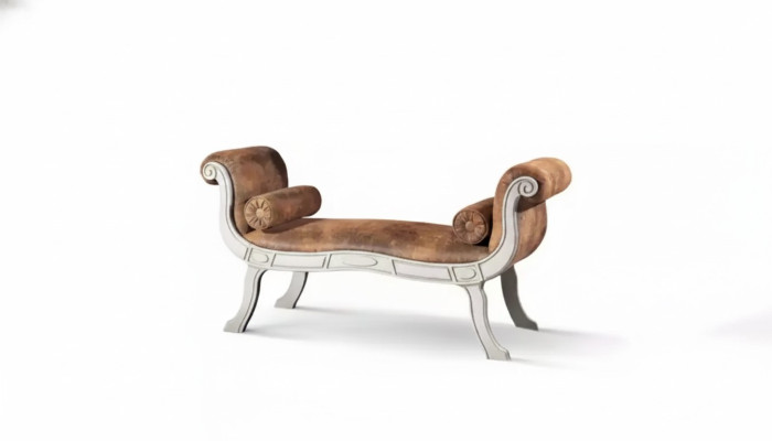 Siège de banc classique Tabouret Siège de designer Mobilier Banc rembourré Tabouret Marron