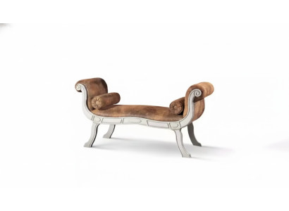 Siège de banc classique Tabouret Siège de designer Mobilier Banc rembourré Tabouret Marron