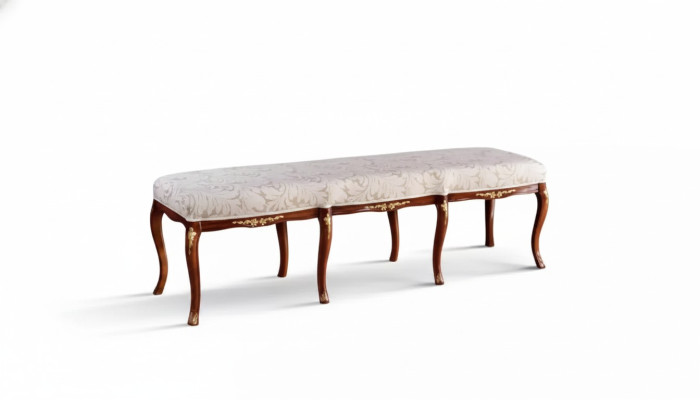 Conception classique de banc en textile marron, nouveau tissu d'ameublement pour siège.