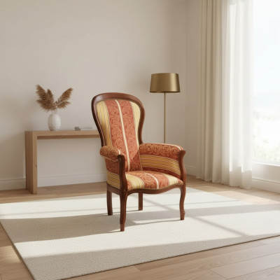 Fauteuil 1 place Siège Rembourré en Tissu Design Classique