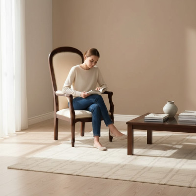 Salon Fauteuil 1 Place Canapé Rembourrage Luxe Tissu Design Bois Meubles