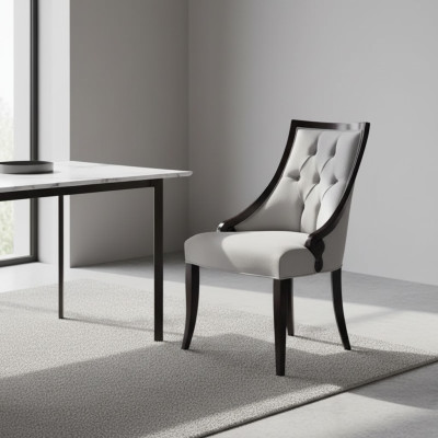Chaise Mobilier de luxe Salon Salle à manger Meubles en bois Gris Fauteuil neuf