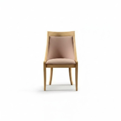 Chaise de salle à manger Luxe Tissu Bois massif Chaises de design Rembourrage Classique