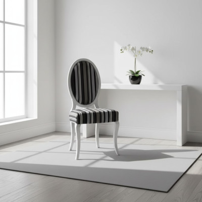 Chaise en bois classique solide en tissu fauteuil chaise longue rembourrage neuf