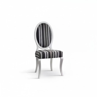 Chaise en bois classique solide en tissu fauteuil chaise longue rembourrage neuf
