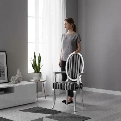 Chaise classique avec accoudoirs Salle à manger Fauteuil bergère Lounge De luxe Nouveau