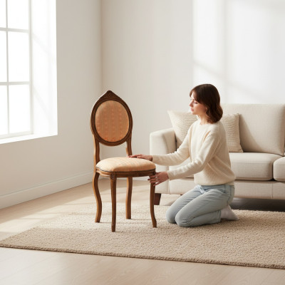 Chaise sans accoudoir Chaise de salle à manger Bois Tissu Conception de salle à manger Fauteuil