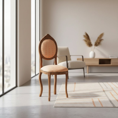 Chaise sans accoudoir Chaise de salle à manger Bois Tissu Conception de salle à manger Fauteuil