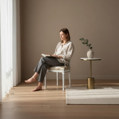 Chaise Braun Design Salon Salle à manger Bois Tapisserie sans accoudoirs neuf