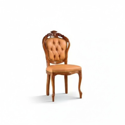 Chaise de luxe marron Salle à manger Designer Chaise en bois sans accoudoir
