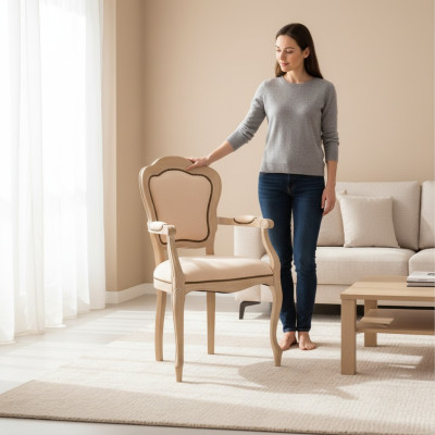 Salle à manger Chaise Bois Luxe Fauteuil Chaises Salon Mobilier Fauteuil neuf