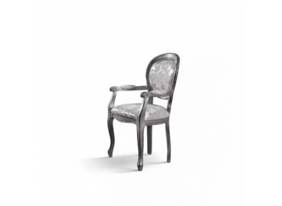Chaise de salle à manger Chaise Salle à manger Luxe Sièges Chaises Bois Tissu Argent
