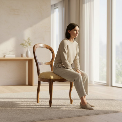 Luxuriöser Design-Polsterstuhl Sitz Esszimmer Klassische Textilmöbel neu
