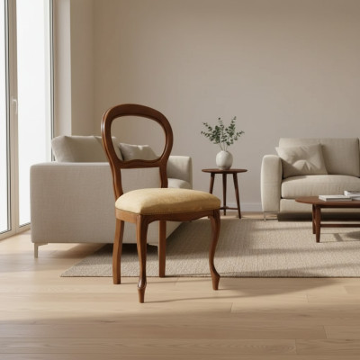 Luxuriöser Design-Polsterstuhl Sitz Esszimmer Klassische Textilmöbel neu