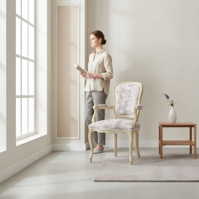 Chaise rembourrée avec accoudoir fauteuil de luxe salon salle à manger fauteuil