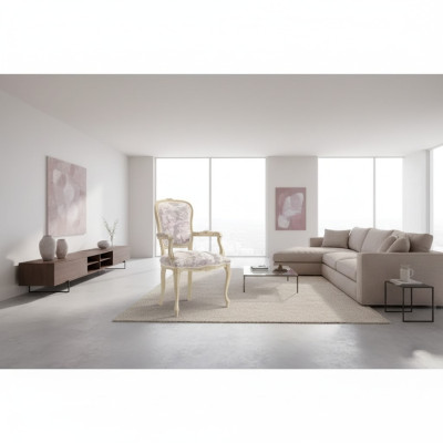 Chaise rembourrée avec accoudoir fauteuil de luxe salon salle à manger fauteuil