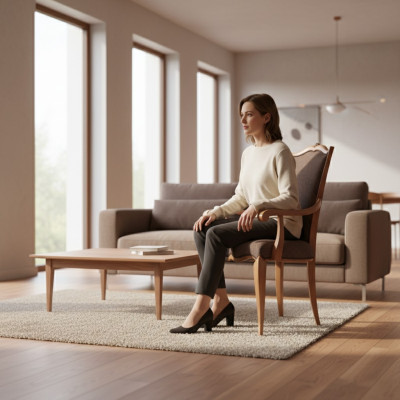 Chaise de salle à manger de luxe en tissu brun de design de nouvelle chaise de fauteuil accoudoirs