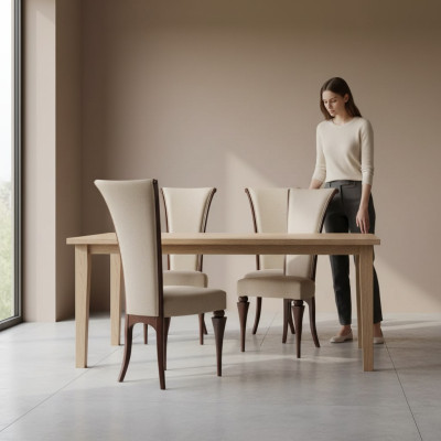 Fauteuil gris Luxe Salle à manger Rembourrage Élégantes Chaises Classiques neuves