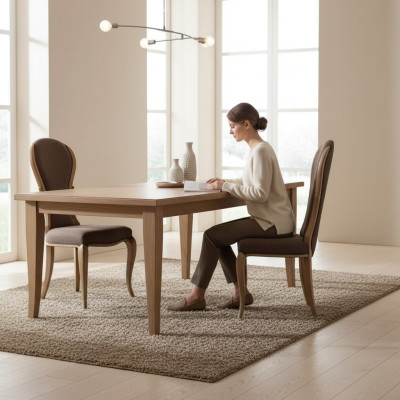 Chaise de salle à manger Luxe Design Chaise en bois Marron Mobilier de Style Italien Neuf