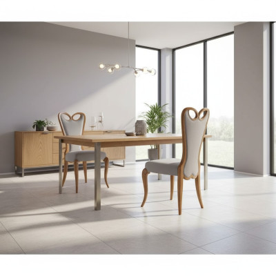 Chaise sans accoudoir Salle à manger Marron Design Textile Chaise de salle à manger de luxe