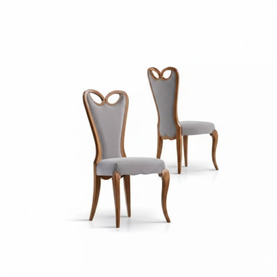 Chaise sans accoudoir Salle à manger Marron Design Textile Chaise de salle à manger de luxe