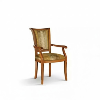 Chaise de salle à manger avec accoudoirs de style Art Déco Design de salle à manger Textile de luxe Marron