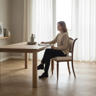 Chaise de salle à manger Chaise Fauteuil Siège Salle à manger Bois Classique Luxe Gris