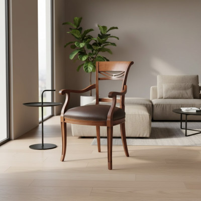 Chaise classique Fauteuil en bois Chaise de salle à manger Meubles en bois de luxe neufs