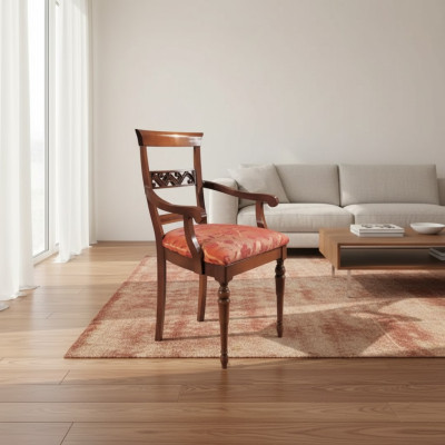 Salle de séjour Chaise Design Salle à manger Chaises en bois Revêtement avec accoudoirs neufs