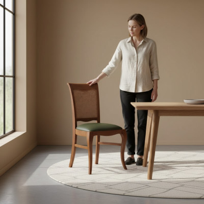 Chaise de salle à manger classique Rembourrage de siège de meubles de luxe Design de siège nouveau