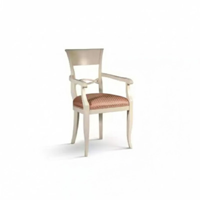 Chaise avec accoudoirs Design Marron Salon Rembourrage Salle à manger Bois neuf