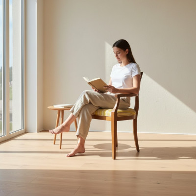 Chaise avec accoudoir Chaise de salle à manger Bois Classique Mobilier Rembourrage Textile