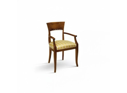 Chaise avec accoudoir Chaise de salle à manger Bois Classique Mobilier Rembourrage Textile
