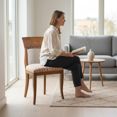 Möbel Esszimmer Stühle Luxusdesign Polsterstuhl Sitzmöbel Holzstuhl