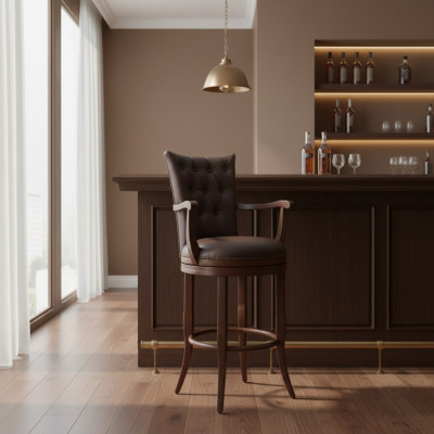 Tabourets Bar Chaises Chaise Designer Chaise en bois Chaise de salle à manger Tabouret Marron