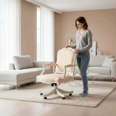 Fauteuil en cuir synthétique Rembourrage Fauteuil pivotant Mobilier informatique Chaise de bureau Fauteuil de direction