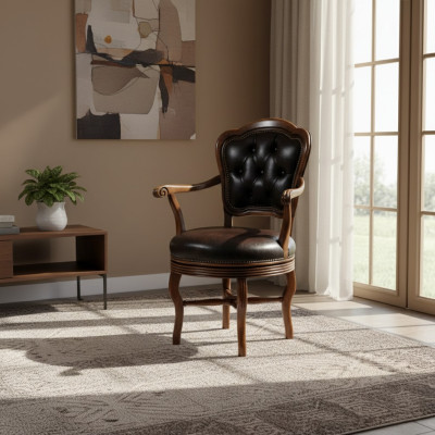 Chaise de bureau Chaise de luxe Chaise de bureau en cuir synthétique Chaise de bureau Chaise de bureau en bois meubles de designer