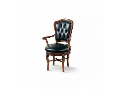 Fauteuil de bureau en bois Fauteuil de direction Chesterfield Mobilier italien Noir Pivotant