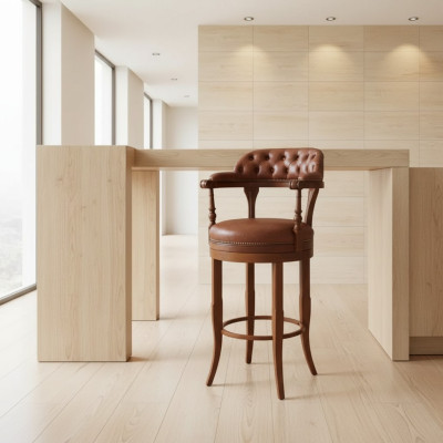 Chaises de tabouret de bar Chesterfield Chaise Fauteuil Fauteuil Bar Fauteuil de relaxation Luxe Rembourrage