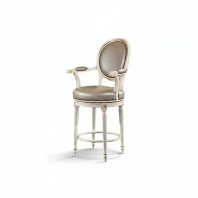 Tabouret rond Tabouret en bois Tabouret en bois massif Chaise Tabouret de bar Argent nouveau