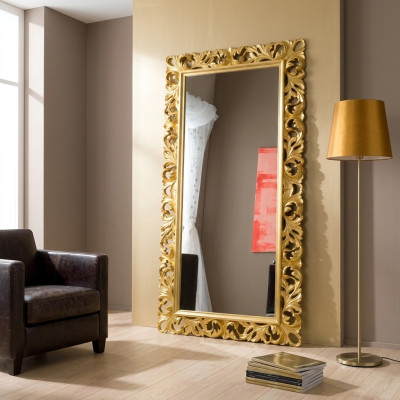 Design classique Miroir Buffet de salon Cadre en bois de luxe nouveau